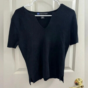 I. B. Diffusion black v neck short sleeve top